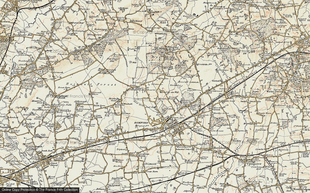 Old Map of Collier Row, 1898 in 1898