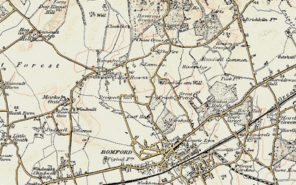 Old map of Collier Row in 1898