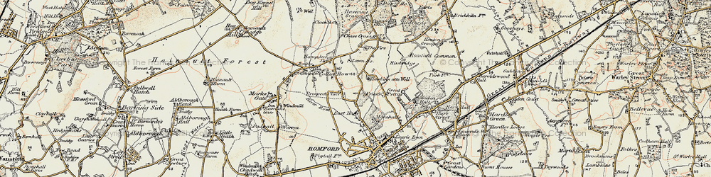 Old map of Collier Row in 1898