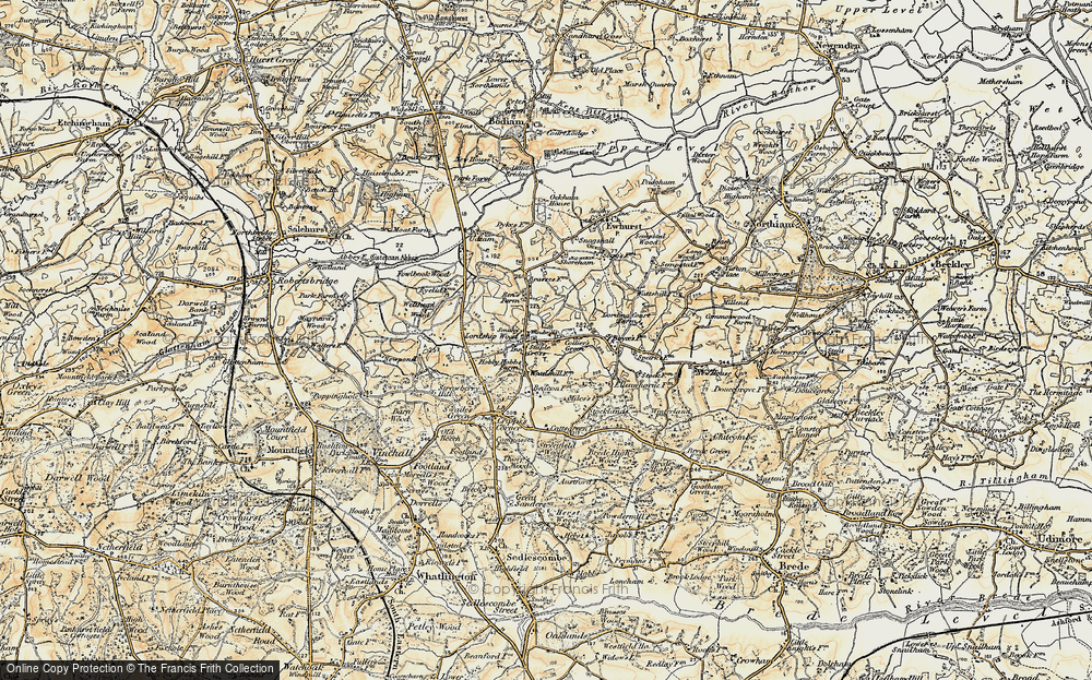 Old Map of Collier's Green, 1898 in 1898