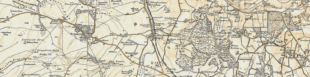 Old map of Collingbourne Ducis in 1897-1899