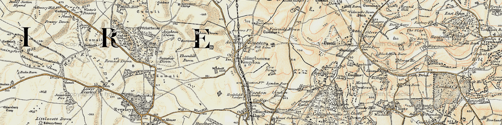 Old map of Collingbourne Kingston in 1897-1899