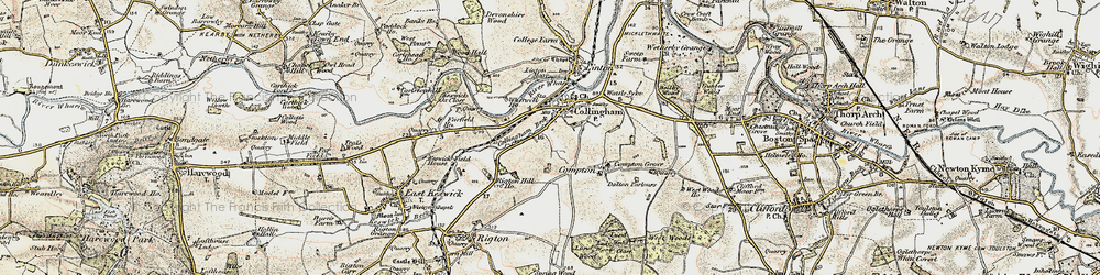 Old map of Collingham in 1903-1904