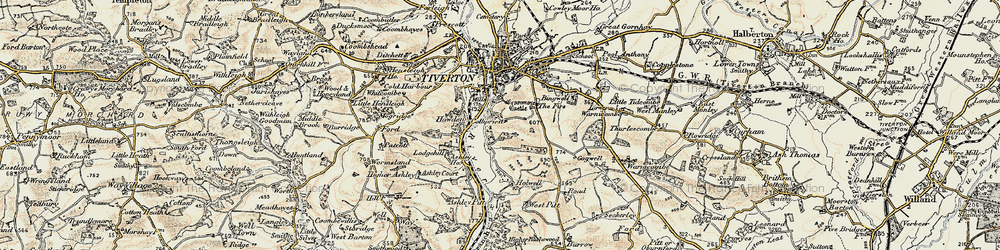 Old map of Collipriest in 1898-1900