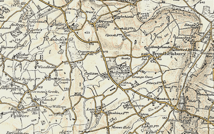 Old map of Colliton in 1898-1900
