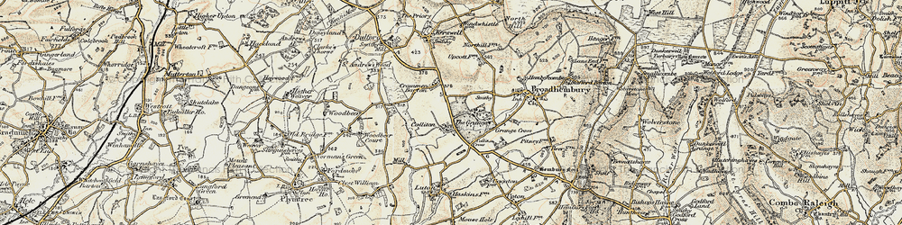 Old map of Colliton in 1898-1900