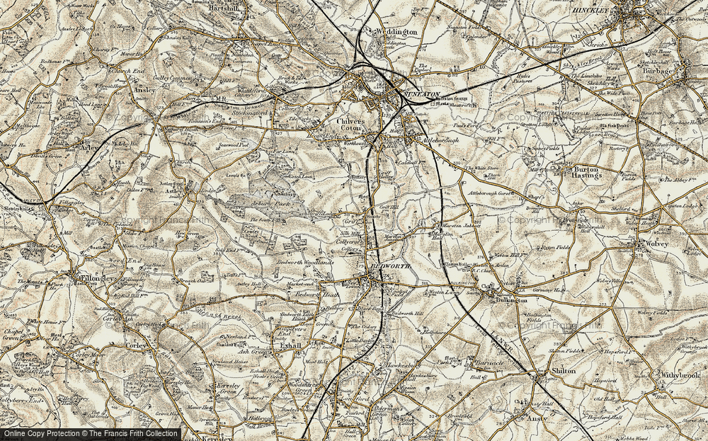Old Map of Collycroft, 1901-1902 in 1901-1902