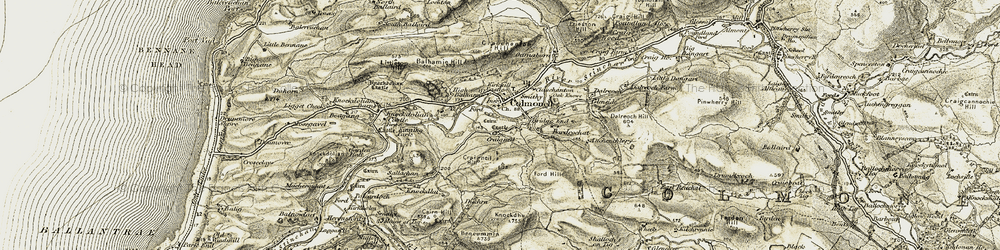 Old map of Bencummin in 1905