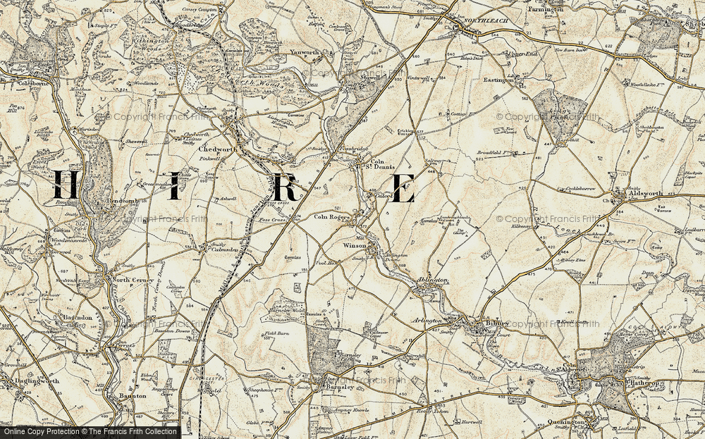 Old Map of Coln Rogers, 1898-1899 in 1898-1899