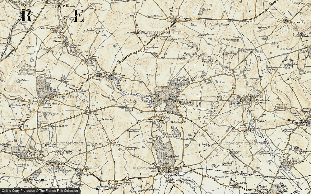 Old Map of Historic Map covering Bratch Copse in 1898-1899