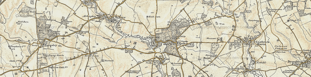 Old map of Coln St Aldwyns in 1898-1899