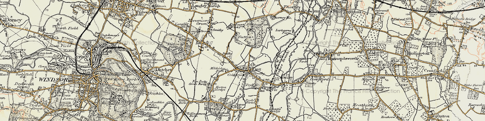 Old map of Colnbrook in 1897-1909