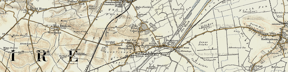 Old map of Colne in 1901