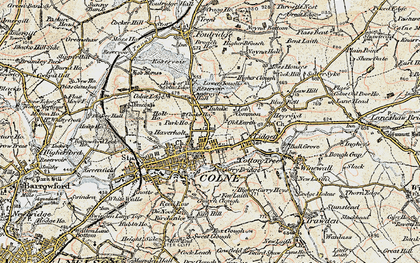 Old map of Colne in 1903-1904
