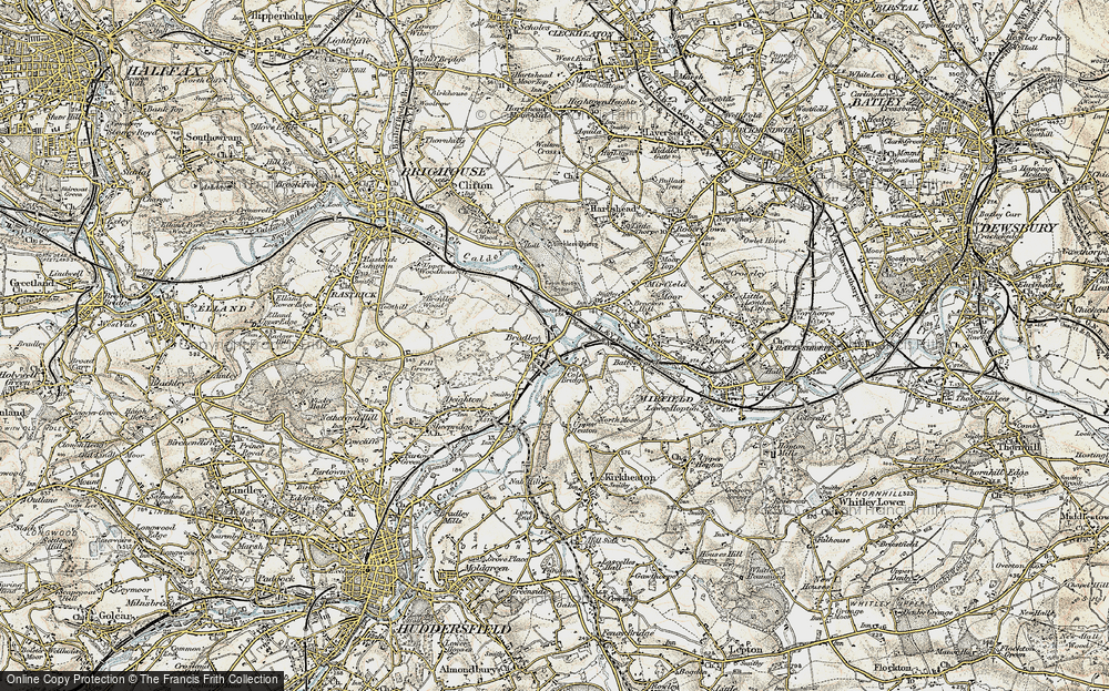 Old Map of Colne Bridge, 1903 in 1903