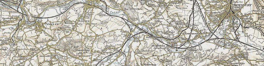 Old map of Colne Bridge in 1903