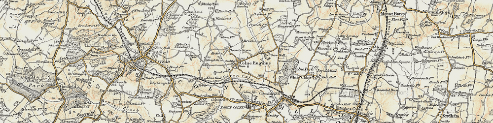 Old map of Colne Engaine in 1898-1899