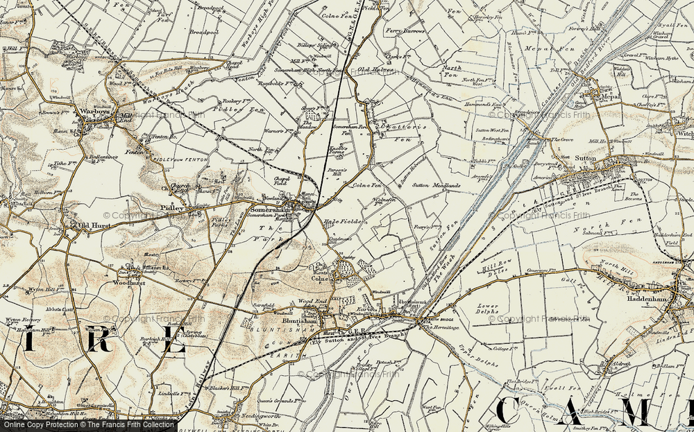 Old Map of Colnefields, 1901 in 1901