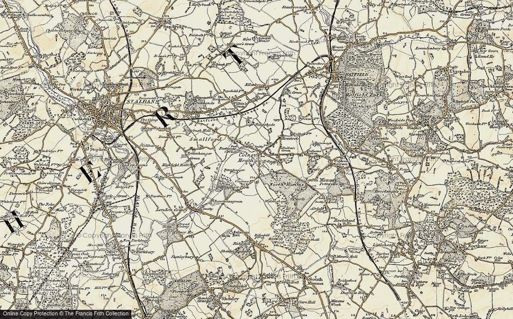Old Map of Colney Heath, 1897-1898 in 1897-1898