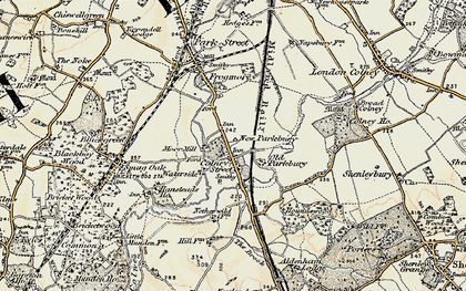 Old map of Colney Street in 1897-1898