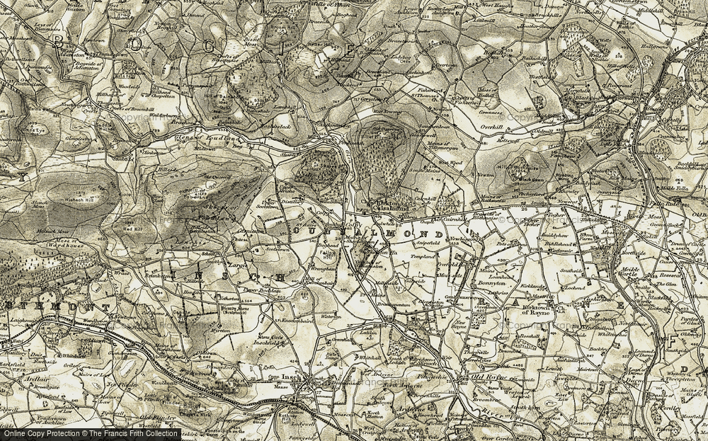 Old Map of Historic Map covering Williamston Ho in 1908-1910