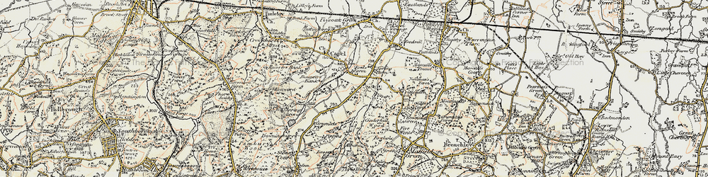 Old map of Colt's Hill in 1897-1898
