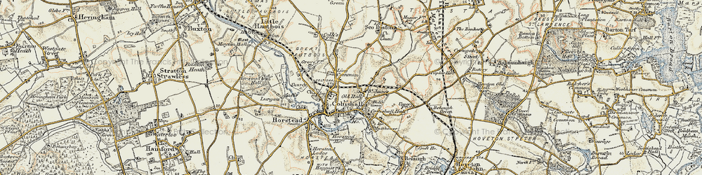 Old map of Coltishall in 1901-1902