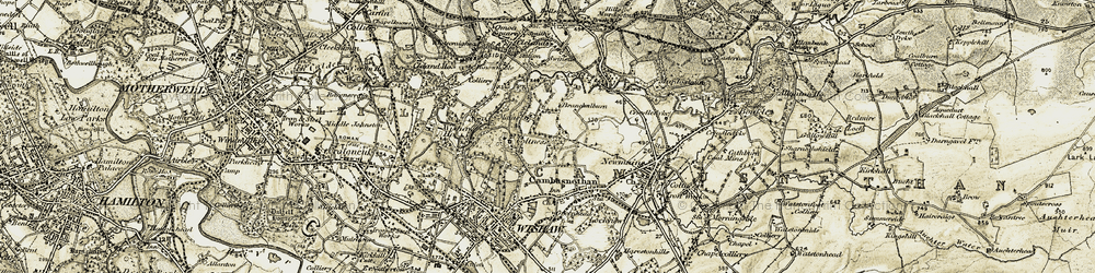Old map of Coltness in 1904-1905