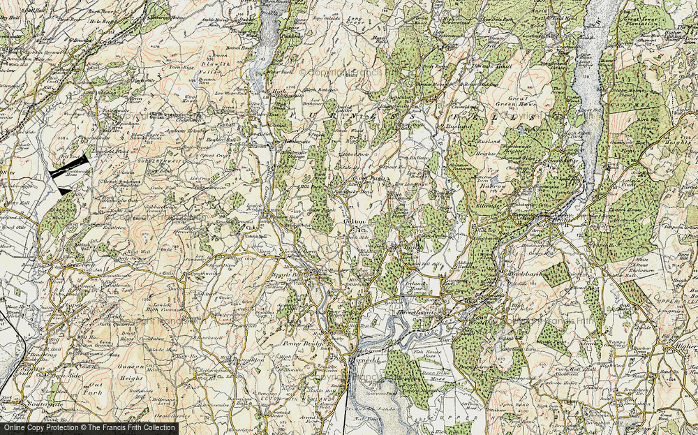 Old Map of Historic Map covering Burn Knott in 1903-1904