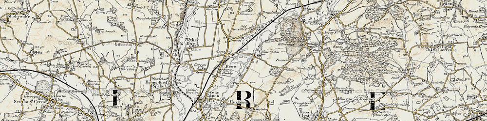Old map of Columbjohn in 1898-1900