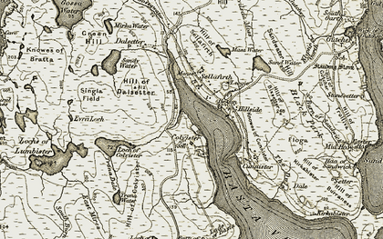 Old map of Burn of Gossawater in 1912