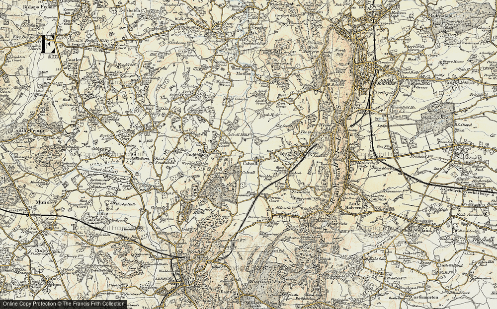 Old Map of Historic Map covering Old Colwall in 1899-1901