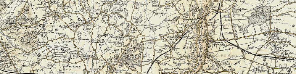 Old map of Colwall in 1899-1901