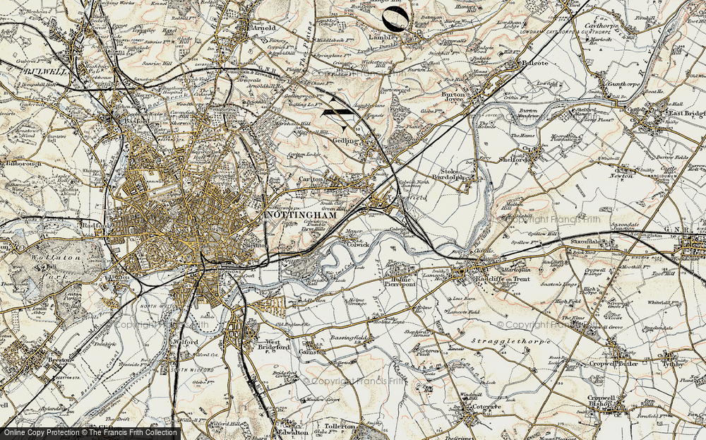 Old Map of Colwick, 1902-1903 in 1902-1903
