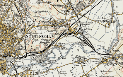 Old map of Colwick in 1902-1903