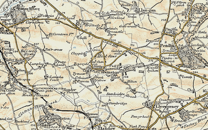 Old map of Colwinston in 1899-1900