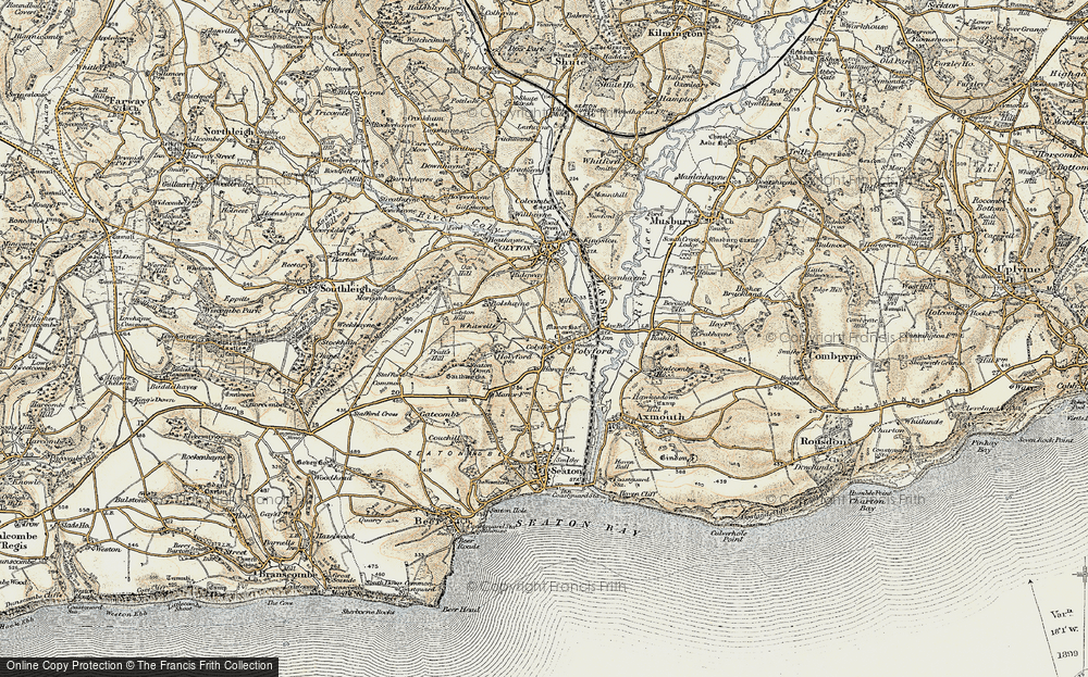 Old Map of Colyford, 1899 in 1899