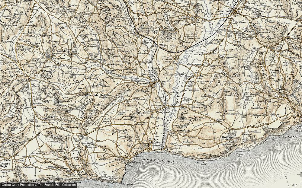 Old Map of Colyton, 1899 in 1899