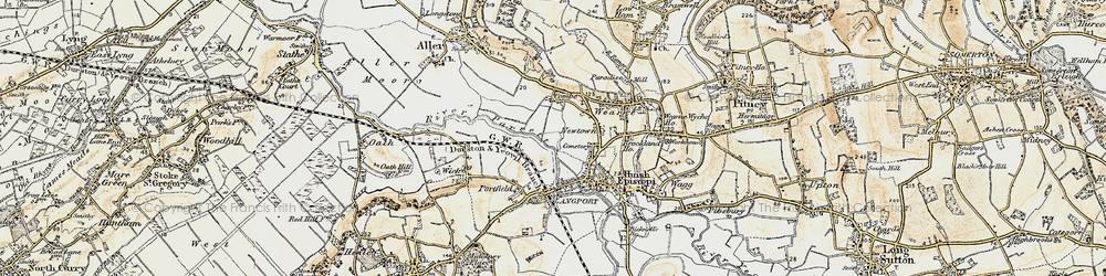 Old map of Combe in 1898-1900