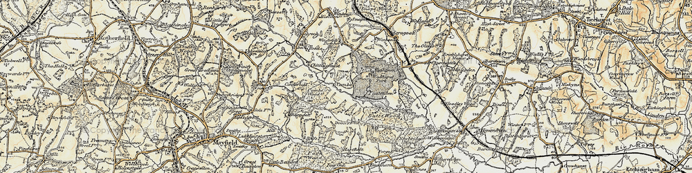 Old map of Buttons in 1898