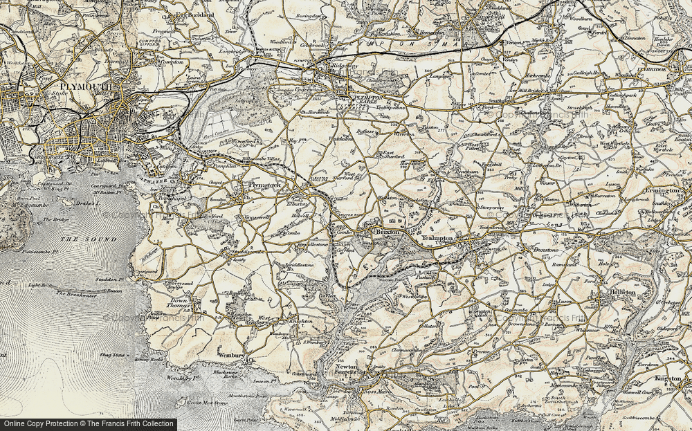 Old Map of Historic Map covering West Sherford in 1899-1900