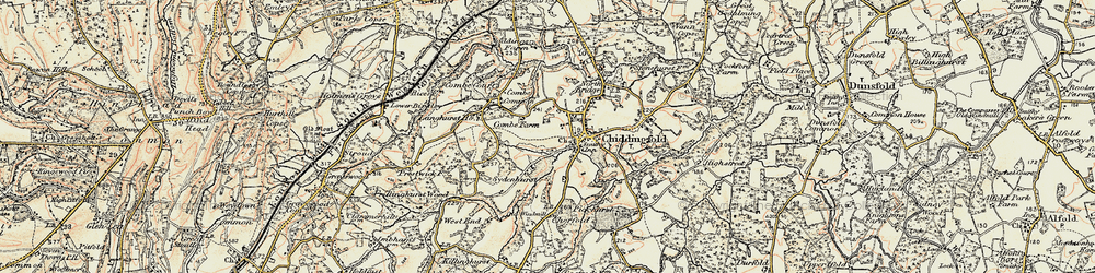 Old map of Combe Common in 1897-1909