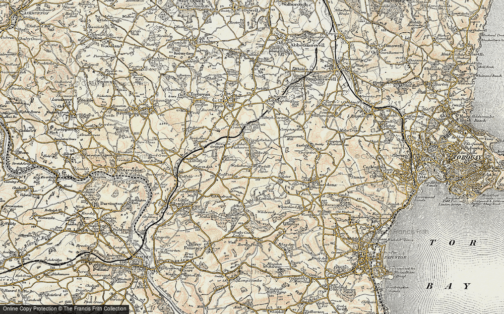 Old Map of Combe Fishacre, 1899 in 1899