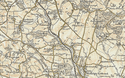 Old map of Combe Florey in 1898-1900