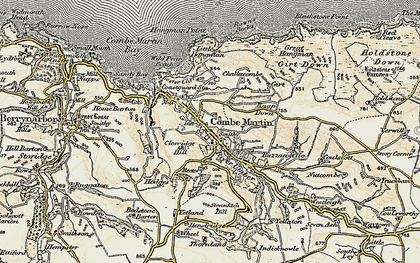 Old map of Combe Martin in 1900