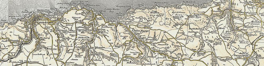 Old map of Buzzacott Manor Ho in 1900