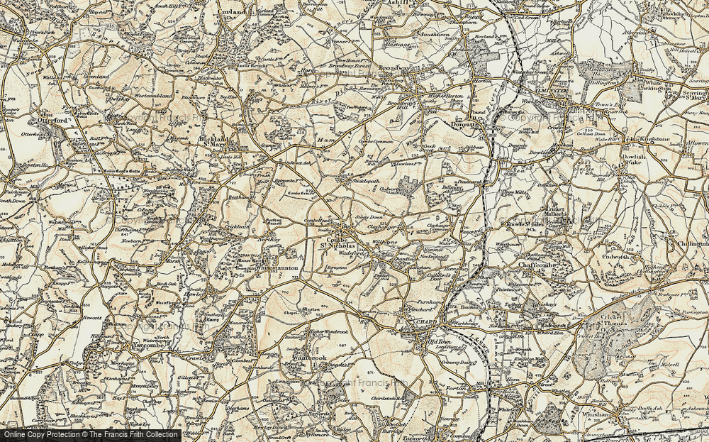Old Map of Combe St Nicholas, 1898-1899 in 1898-1899