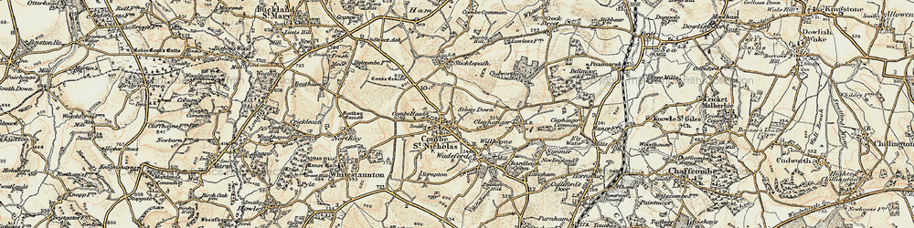 Old map of Combe St Nicholas in 1898-1899