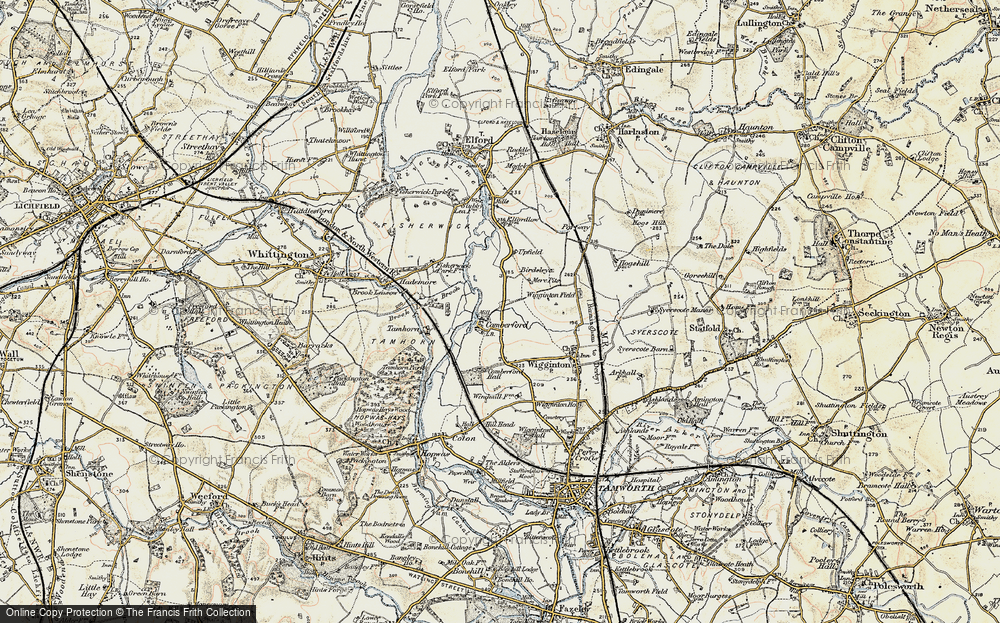 Old Map of Comberford, 1902 in 1902