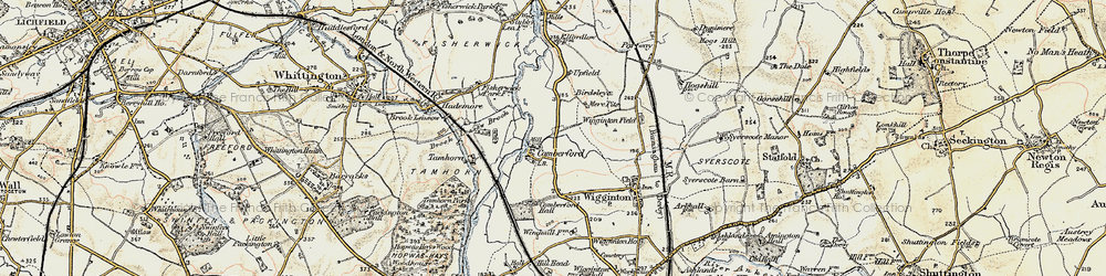 Old map of Wiggington Fields in 1902